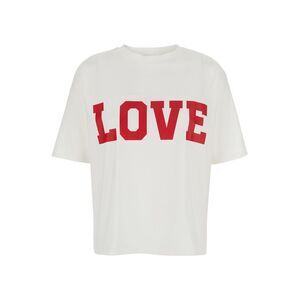 Merci Women White T-Shirt With Round Neck And Short Sleeves In Cotton For Women